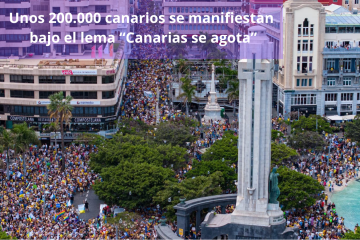 Unos 200.000 canarias se manifiestan bajo el lema “Canarias se agota